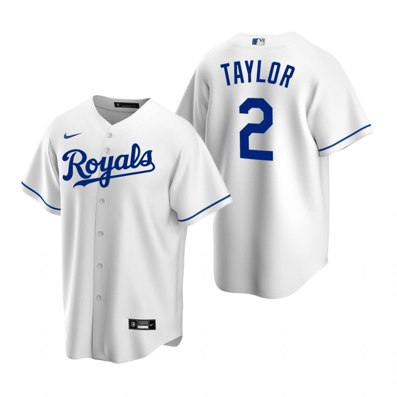 A. Taylor Kansas City Royals Home White Baseball Player Jersey