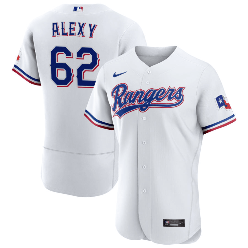 A.J. Alexy Texas Rangers Home White Baseball Player Jersey