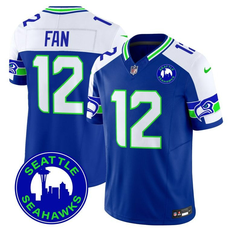 12th Fan Seahawks Seattle 2024 City Patch Vapor Limited Royal Jersey