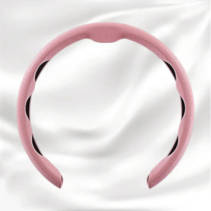 Nexi Customized Car Logo Breathable Ultra-thin 5D Leather & Carbon Car Steering Wheel Cover Universal Fit