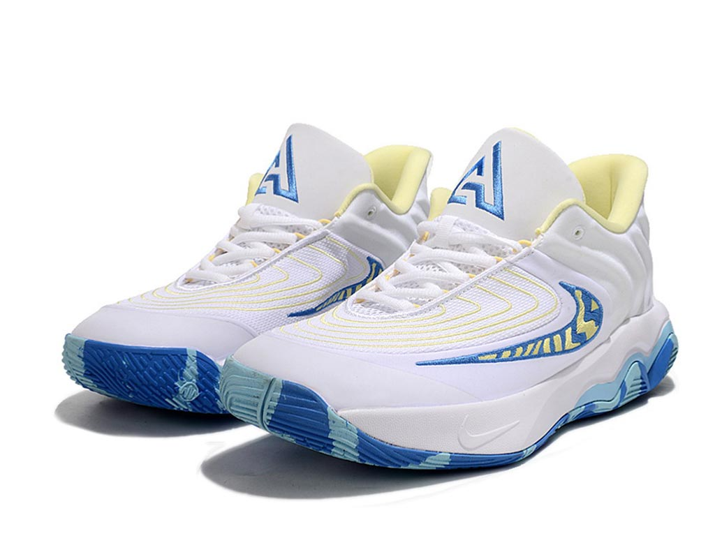 Men's Nike Giannis Immortality 4 White Blue Yellow Shoes