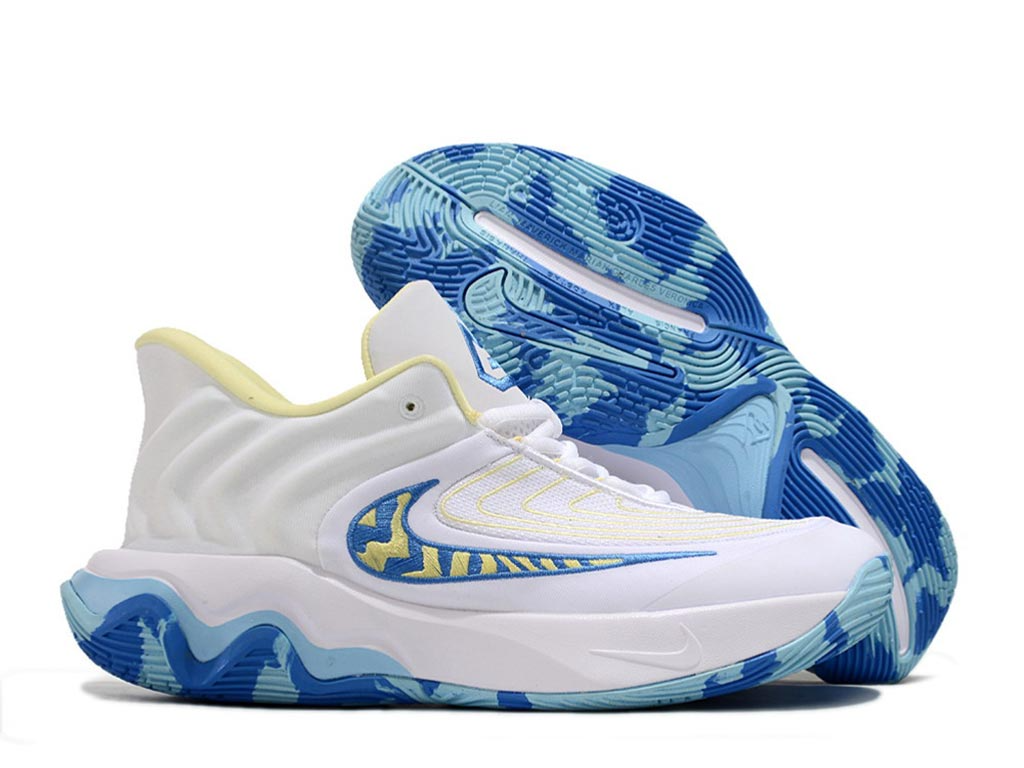 Men's Nike Giannis Immortality 4 White Blue Yellow Shoes