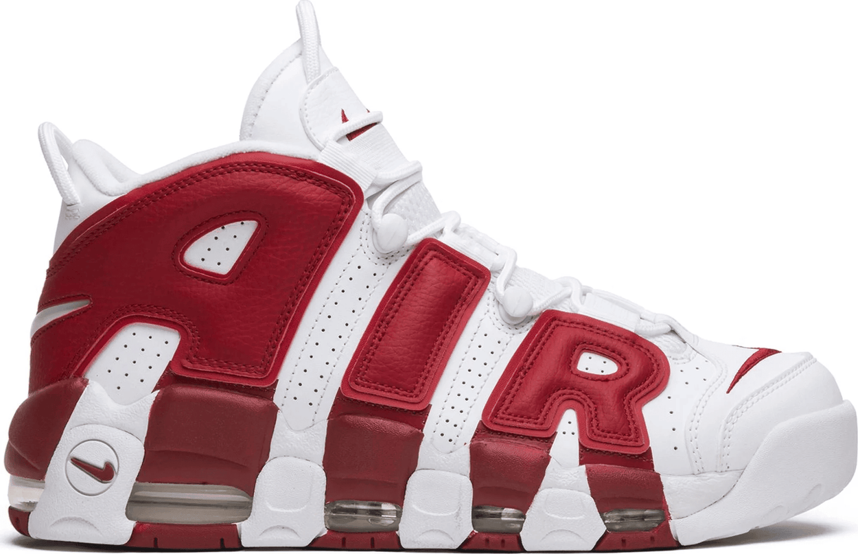 Men's Air More Uptempo White Red Shoes