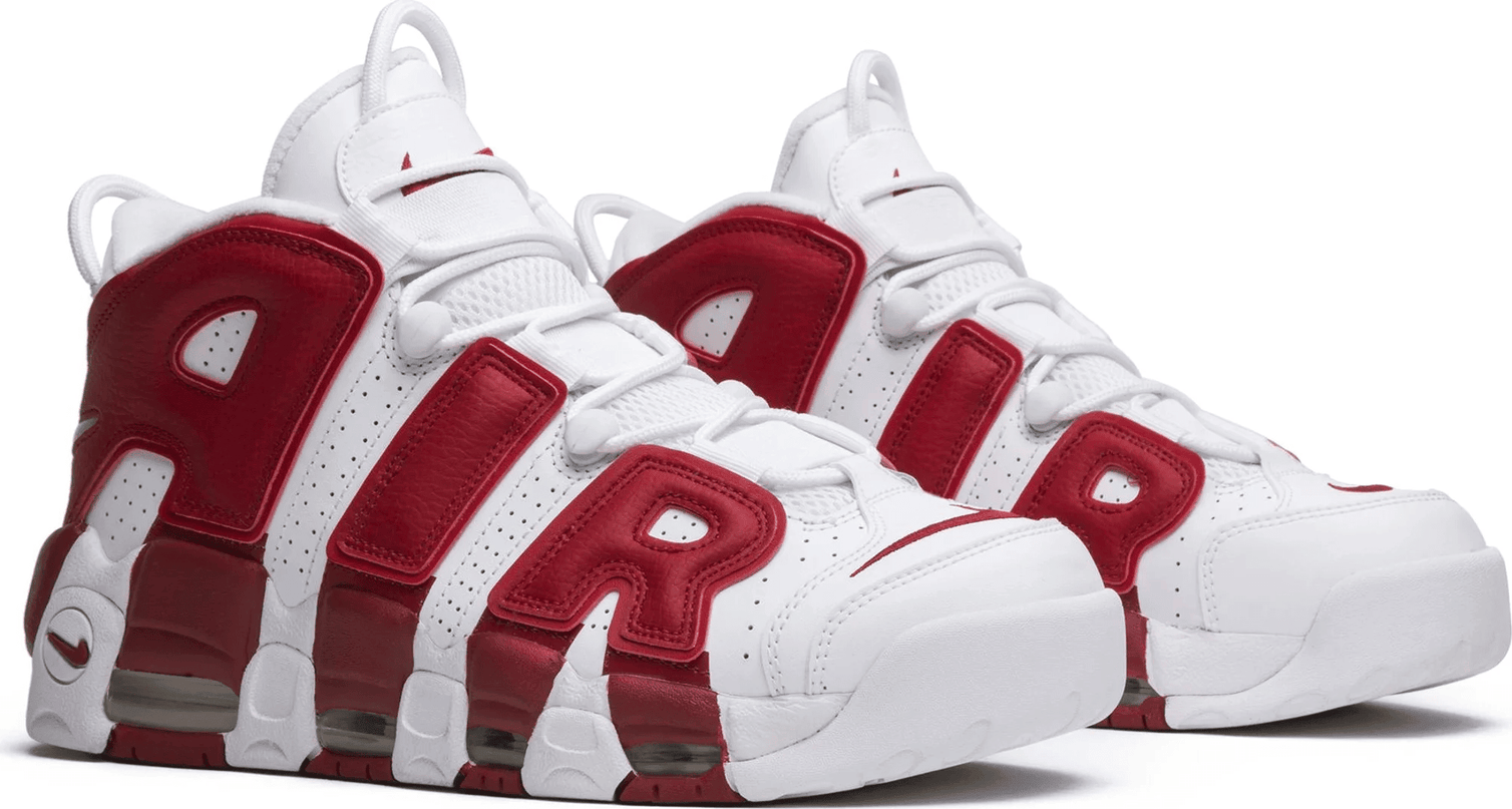 Men's Air More Uptempo White Red Shoes