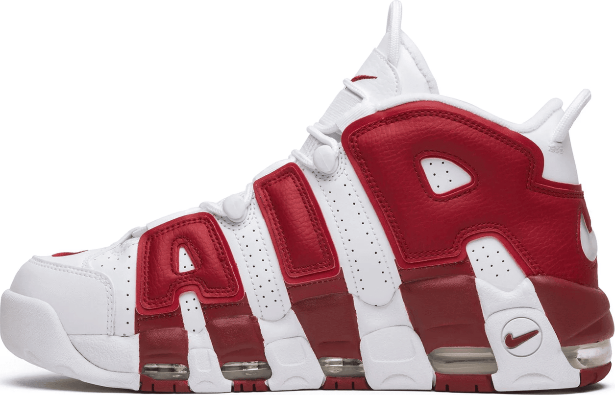 Men's Air More Uptempo White Red Shoes